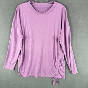 Lululemon Womens Top Size 8 Side Cinch Long Sleeve Crew Yoga Wisteria Purple‎